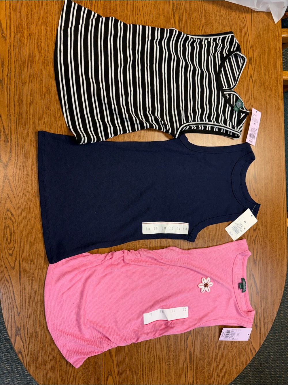 Tank Tops - Navy, Pink, Black/White Stripe